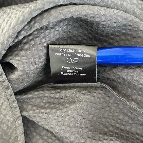 Rachel Comey Prina Top Silk Blouse Womens Size 10 Hammered Satin Dark Grey - Picture 16 of 16